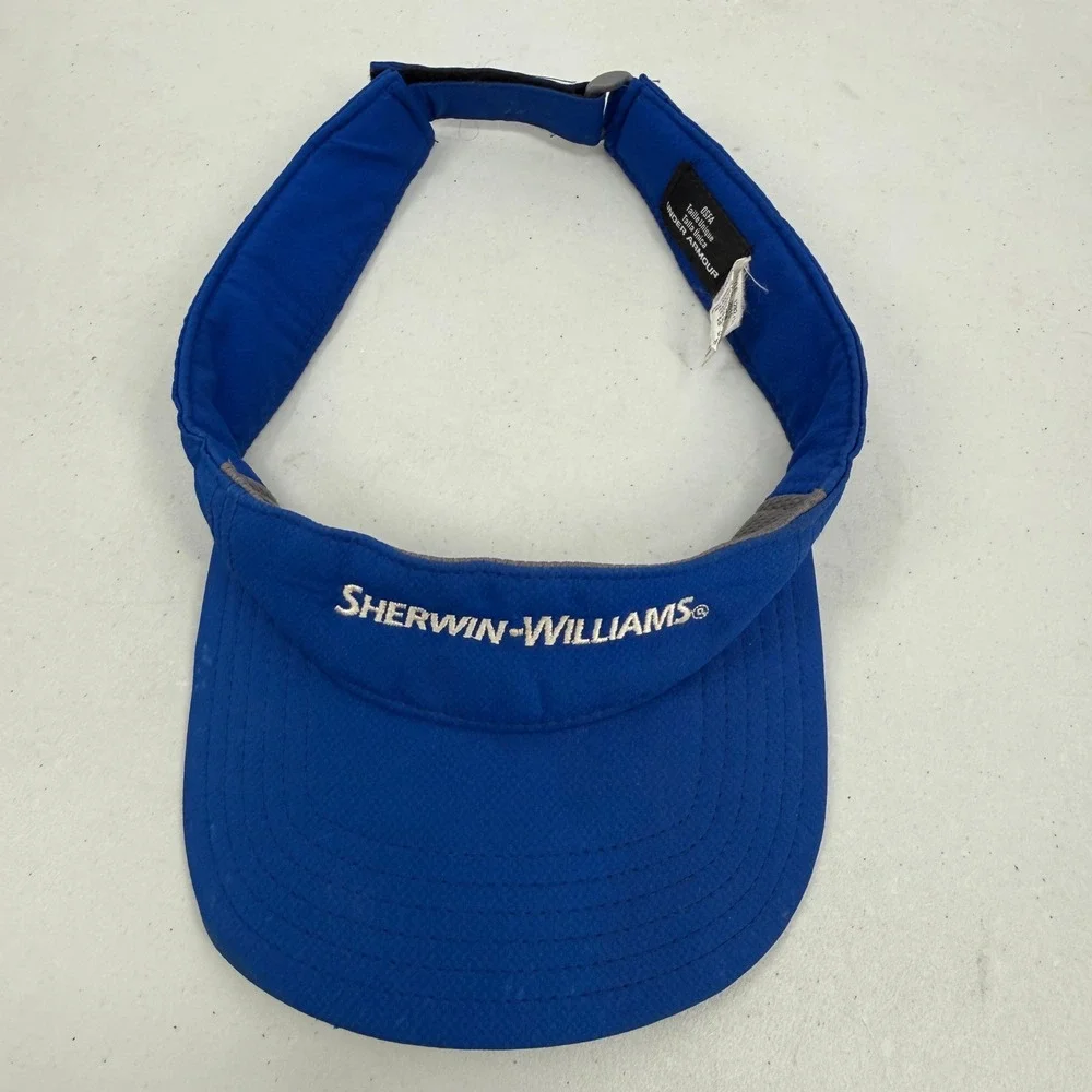 Under Armour Visor Mens Blue White Sherwin-Williams Logo Embroidered Adjustable‎